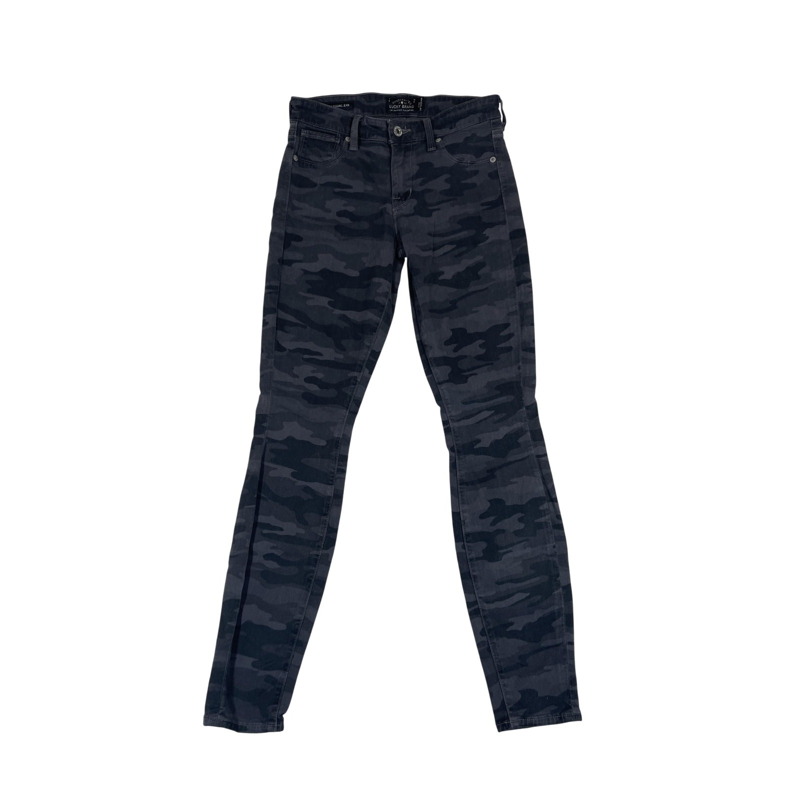 Lucky Brand Brooke Legging Jeans Womens 2 Gray Camo Charcoal Jegging Stretch